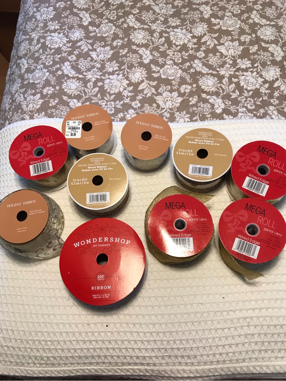 Wondershop Holiday Holiday Ribbon Assortment in Red, Gold, Beige, White